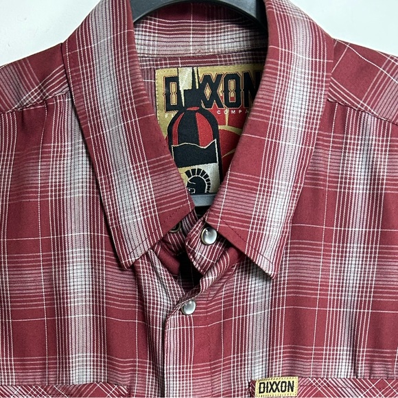 DIXXON Other - Dixxon Men's Red and Grey Plaid Snap Button-Up Shirt Size Medium Men’s.